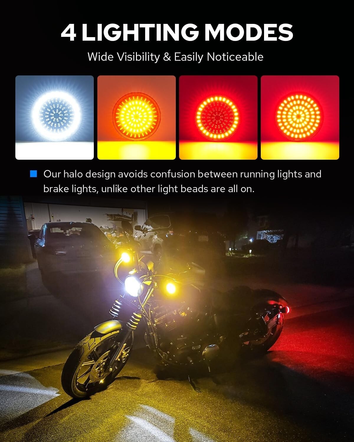 Super Bright 1157 LED Indicator Lights for Harley: Front & Rear Smoke Lens Kit