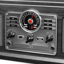 Load image into Gallery viewer, Nostalgic 3-Speed Turntable with Bluetooth, CD Player &amp; Built-in Speakers - Grey
