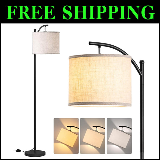 Versatile Standing Lamp with 3 Color Temperatures - Ideal Bedroom & Office Decor