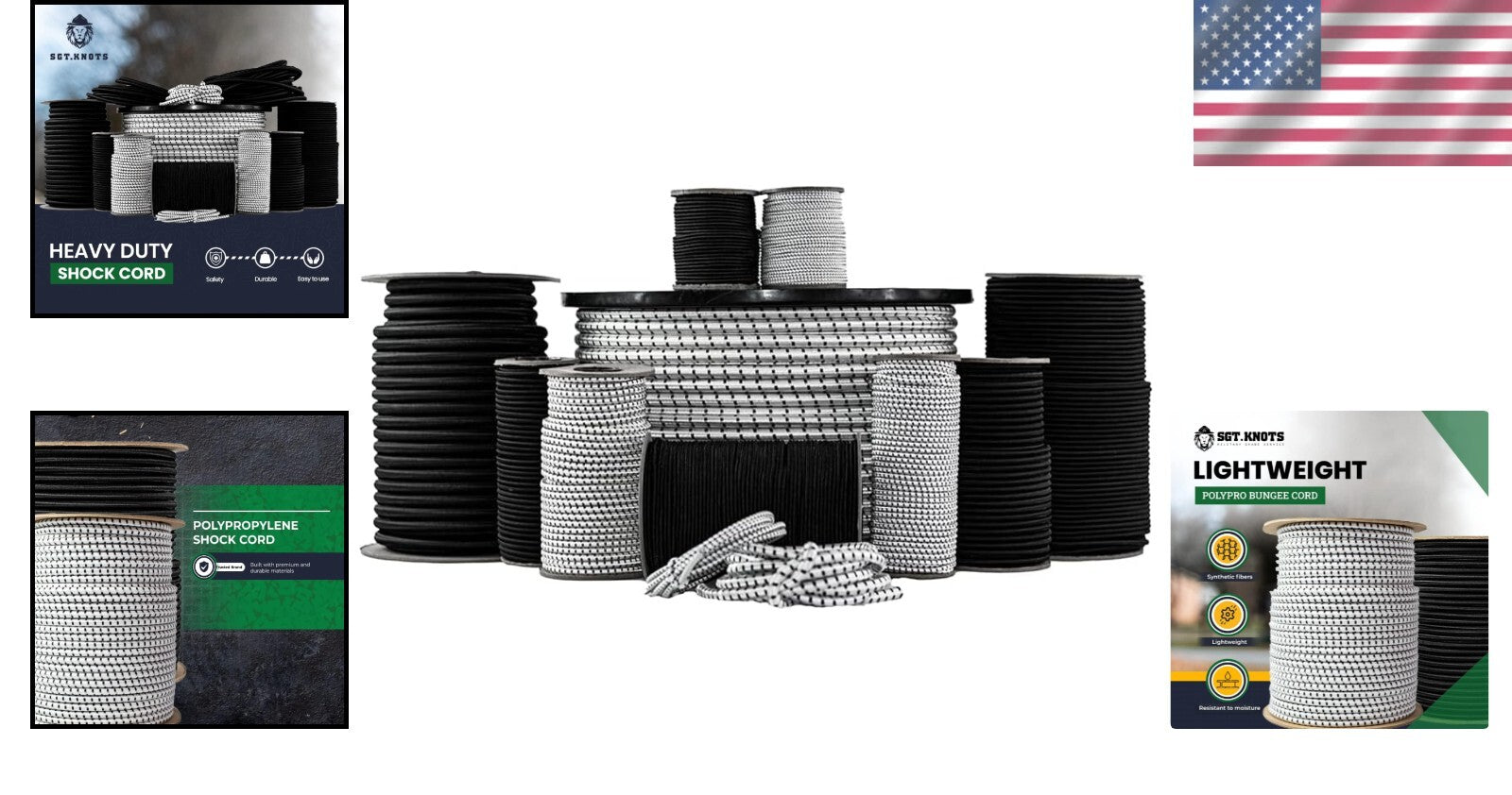 Durable and Lightweight 1/8" Polypropylene Shock Cord - 500ft Spool for DIY