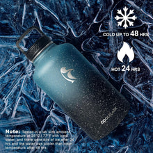 Load image into Gallery viewer, Stylish 64 oz Stainless Steel Water Flask with 3 Functional Lids - Gym Essential