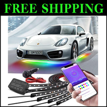 Load image into Gallery viewer, Bluetooth Car Underglow Lights Kit - 6 Waterproof LED Strip Lights for All Cars