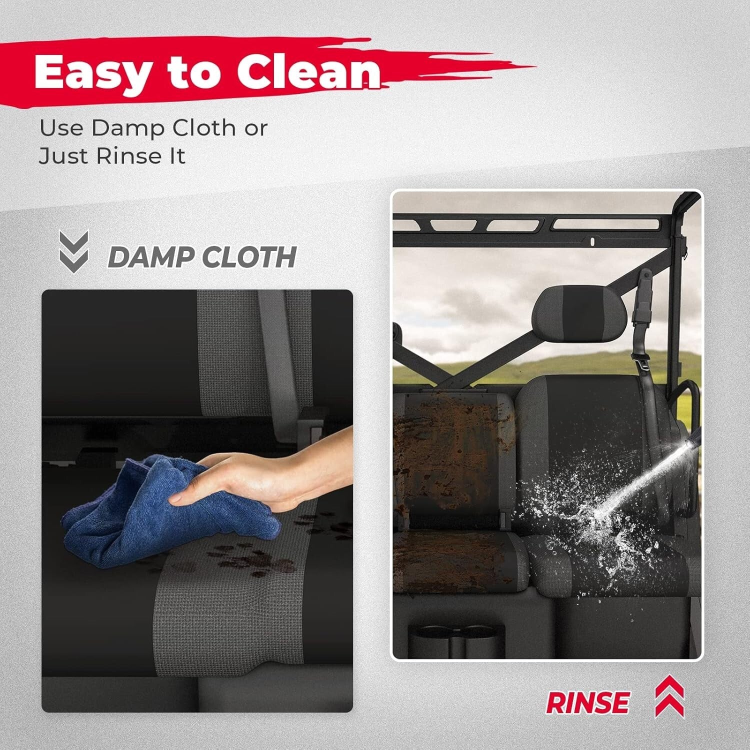 Scratch-Resistant UTV Seat Cover Set with Headrest for Polaris Ranger XP 1000