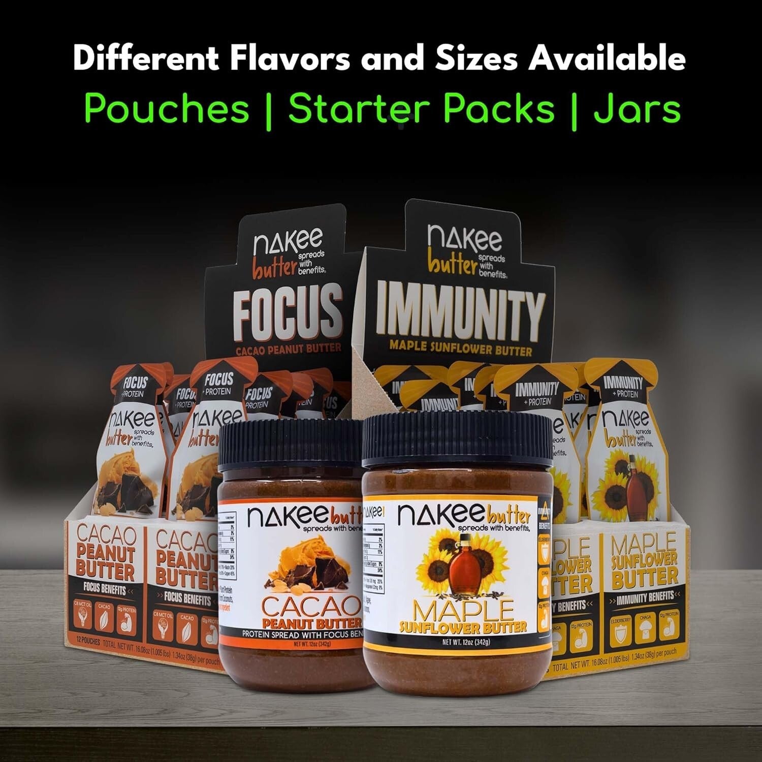 12-Pack Cacao Peanut Butter Protein Spread - Elevate Focus & Energy On-the-Go