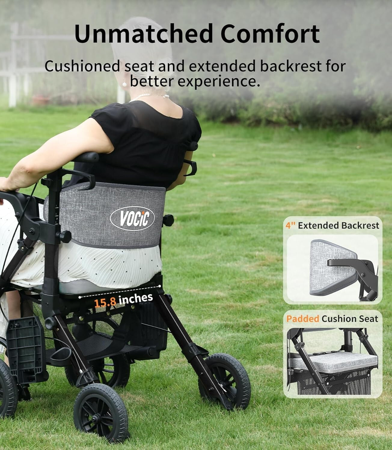 Folding 2-in-1 Walker Wheelchair for Seniors - Portable, Durable & All Terrain