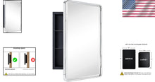Load image into Gallery viewer, Modern Rectangular Medicine Cabinet with Beveled Mirror, 16x24'' Chrome Finish