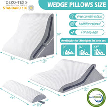 Load image into Gallery viewer, Multifunctional Bed Wedge Pillow Set - 3 Heights for Back Pain &amp; Acid Reflux