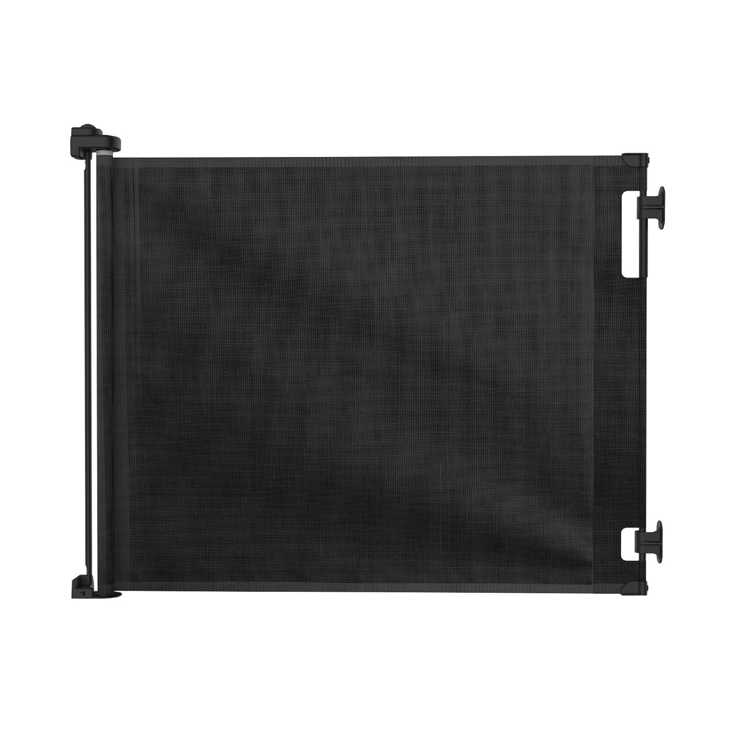 33" Tall Retractable Gate - Perfect for Pets & Infants, 3-Way Locking System