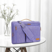 Load image into Gallery viewer, Stylish Purple Laptop Messenger Bag with 4 Zipper Pockets for Easy Organization