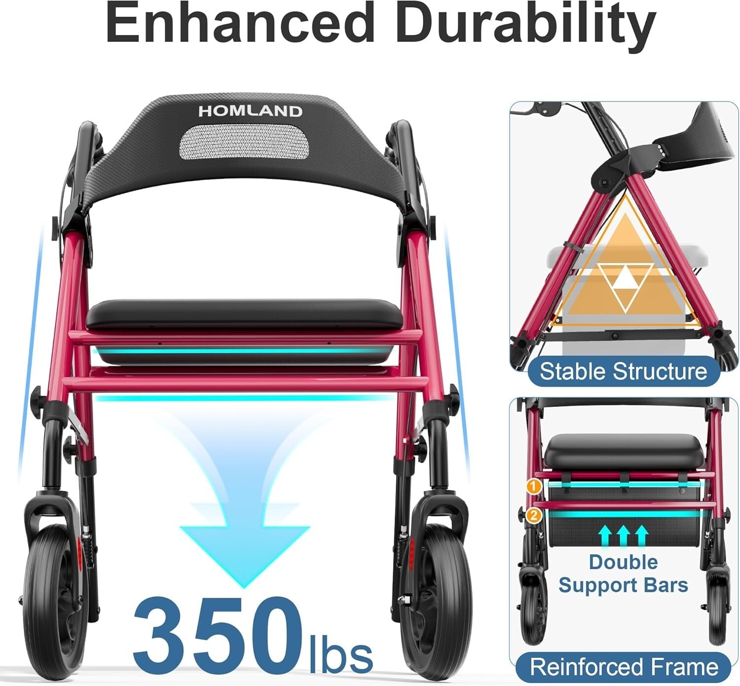 Adjustable Handle & Seat Foldable Walker for Seniors - Safety & Comfort Combined