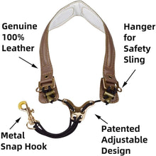 Load image into Gallery viewer, Premium Brown Leather Saxophone Strap with Breathable Padding - For Alto/Tenor