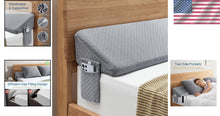 Load image into Gallery viewer, High-Density Foam King Size Bed Wedge Pillow - Grey Gap Filler with Pockets