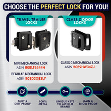 Load image into Gallery viewer, Water-Resistant Class C Mechanical RV Door Lock – Complete Installation Kit