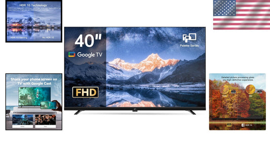 Elegantly Compact 40-Inch Smart TV with 1080p HDR & Google Assistant Integration