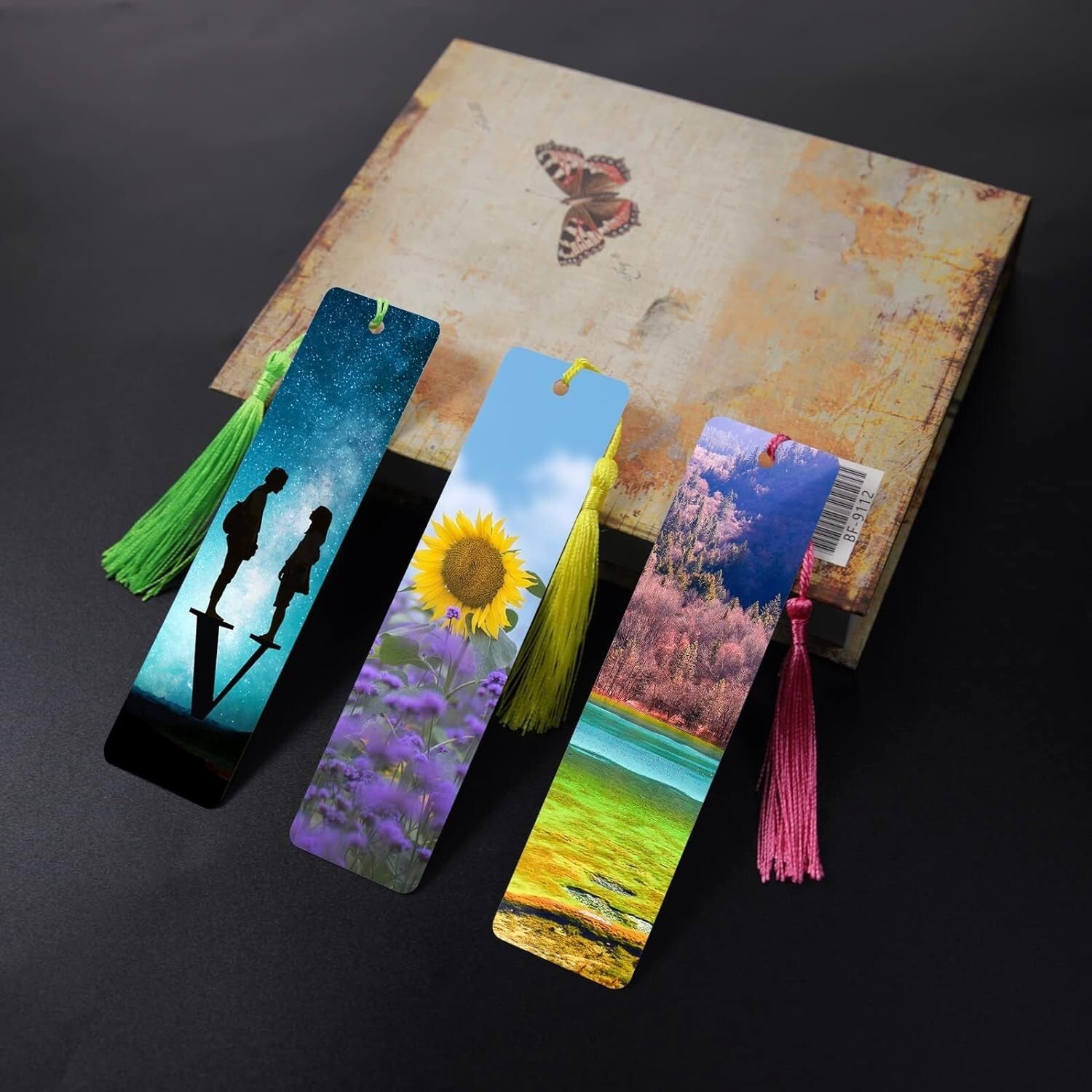 120 Blank Metal Bookmarks with Colorful Tassels - Ideal for Crafting and Gifting
