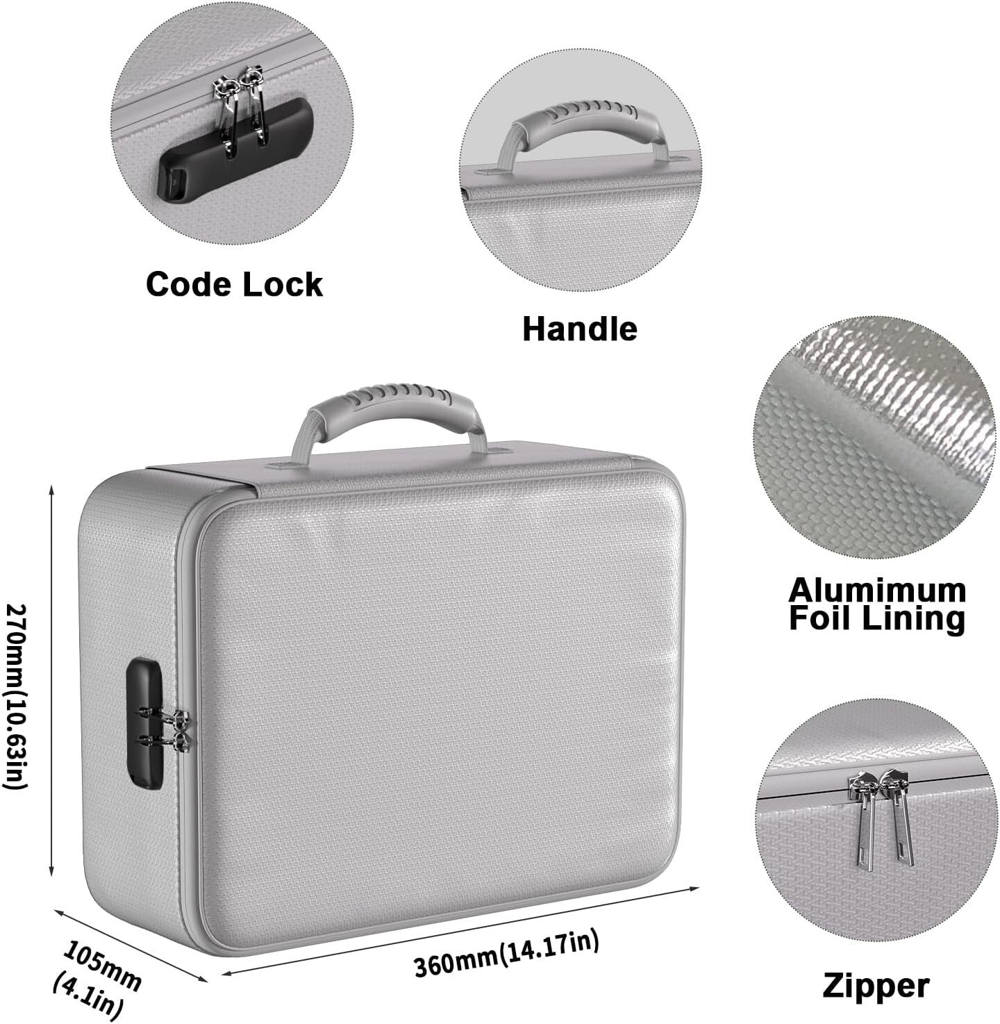 5200°F Fireproof Document Organizer with Lock - Waterproof Travel Safe Storage