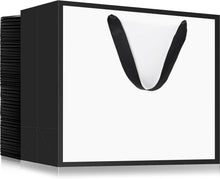 Load image into Gallery viewer, Elegant Black/White Gift Wrap Bags - 50 Count, Perfect for Parties and Retail