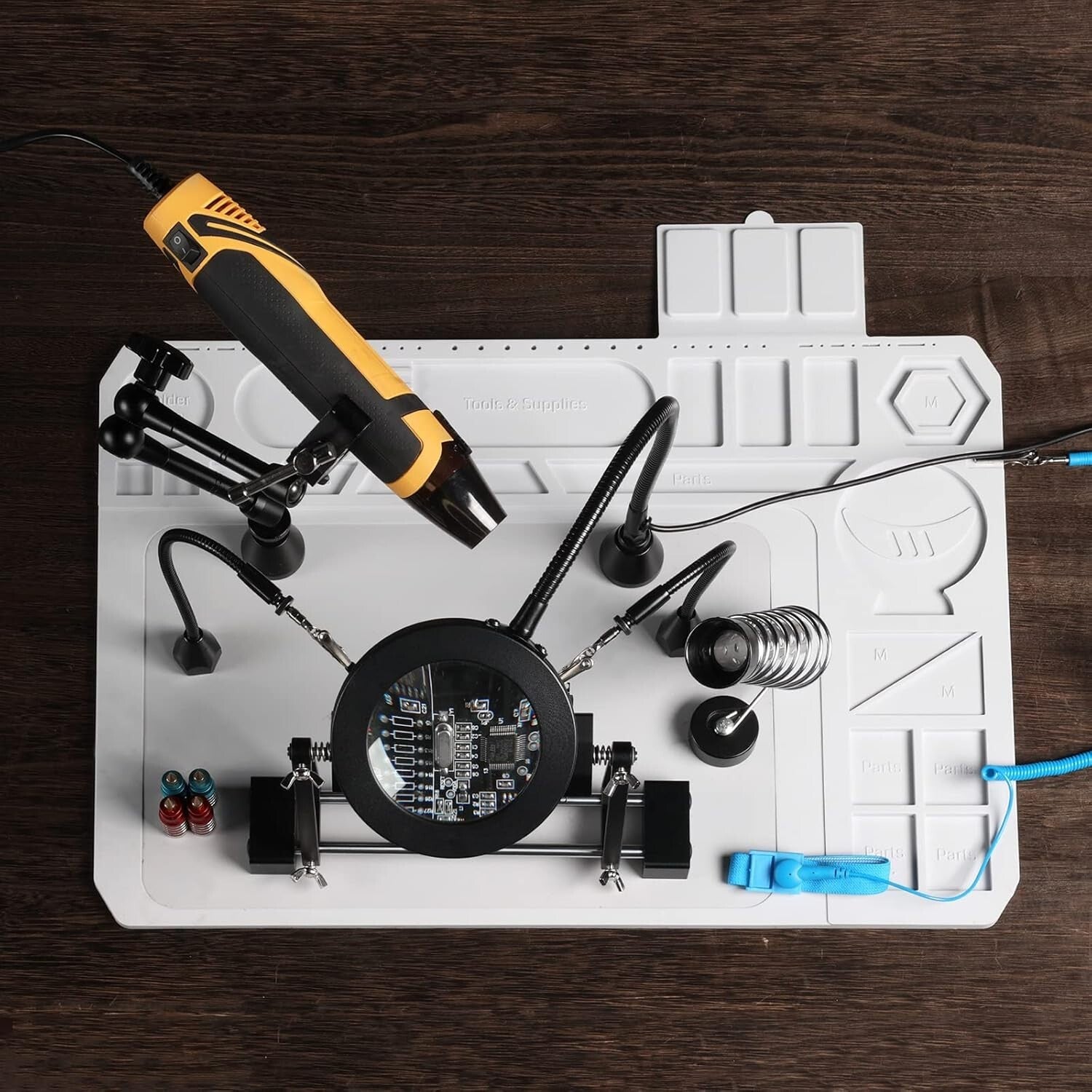 5X LED Magnifying Lamp with Silicone Soldering Mat - Ultimate Repair Station