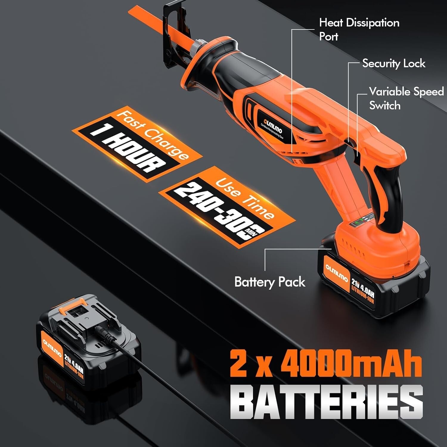 Effortless Cutting with Cordless Brushless Saw: Includes 8 Blades & Fast Charger