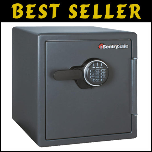 Home Security Fireproof Safe, Digital Keypad & Organizational Shelf - 1.23 Cu Ft