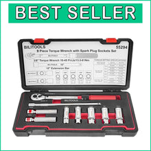 Load image into Gallery viewer, Comprehensive 9-Piece Spark Plug Socket Set with Torque Wrench &amp; Extension Bar