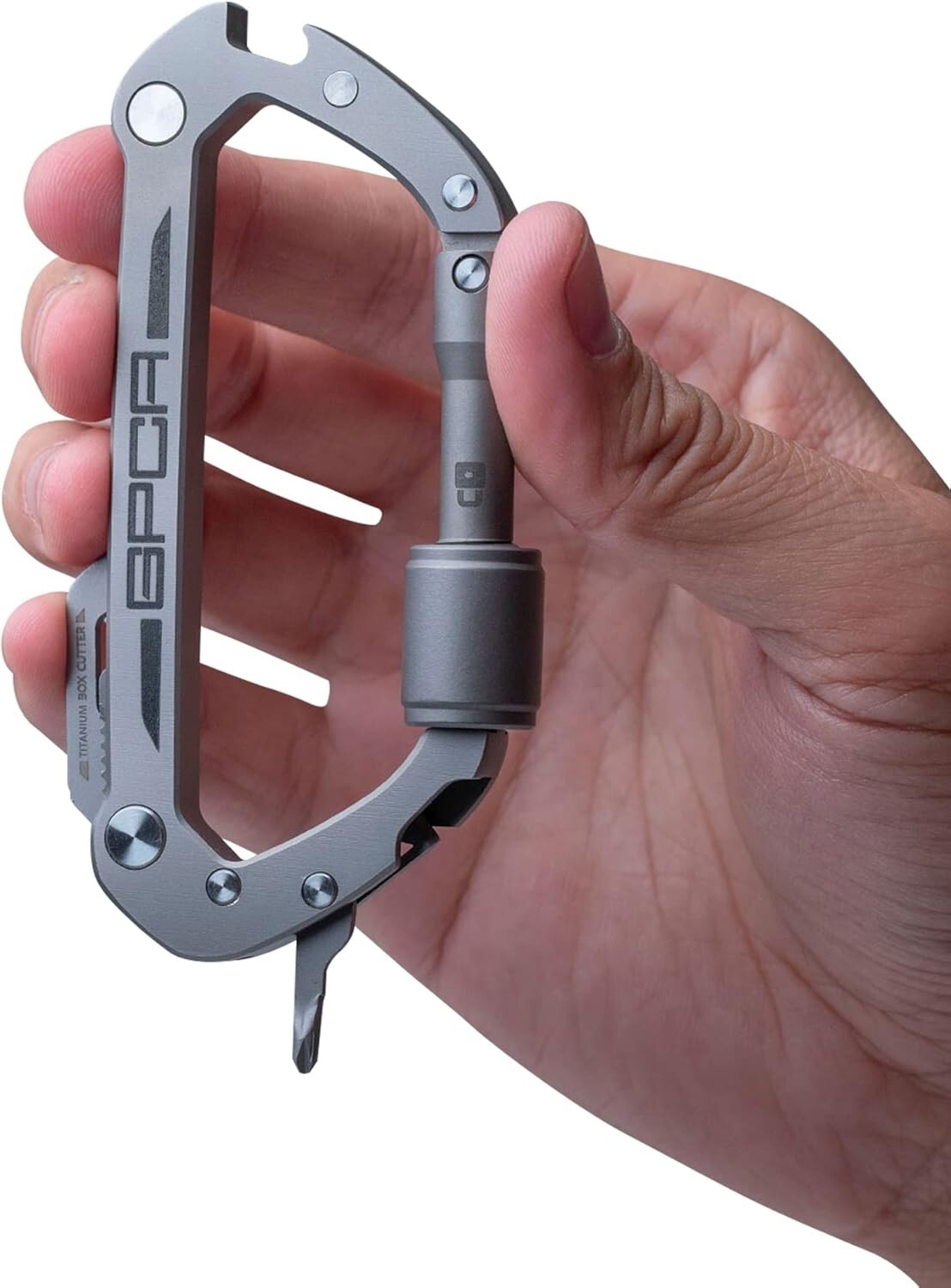 Durable One-Handed Operation Titanium Carabiner Keychain with Auto-Lock Feature