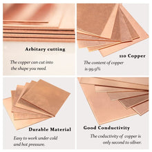 Load image into Gallery viewer, High-Conductivity 4 Gauge Copper Sheet - 7.9" for Home Improvement Projects