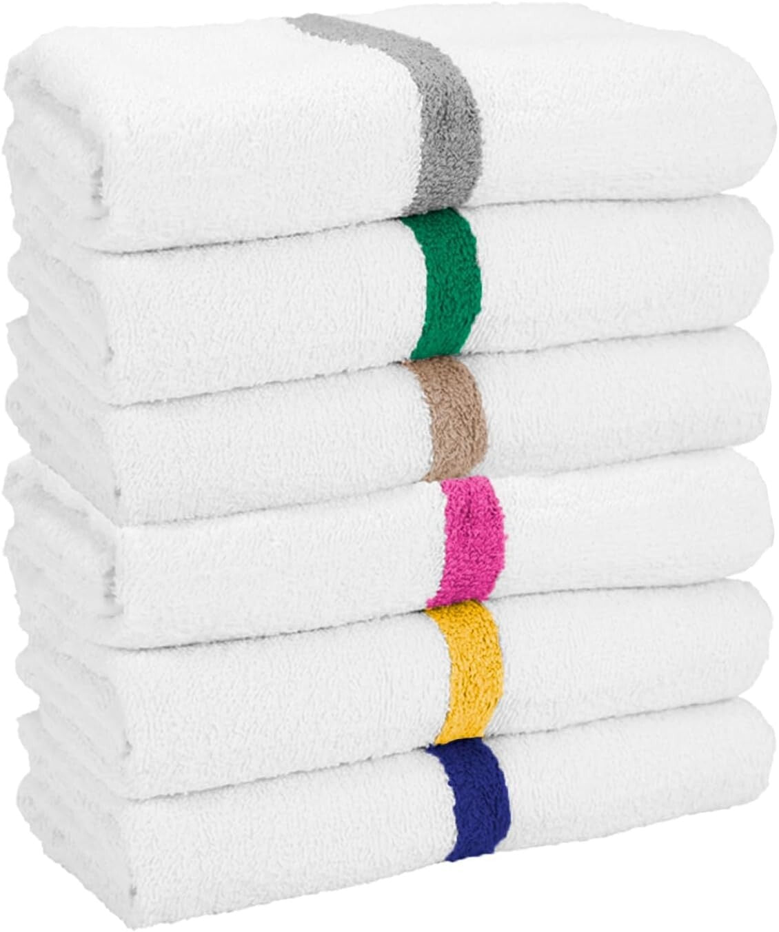 All-Purpose Quick-Dry Bath Towels - 6 Pack of 22x44 in Cotton Towels in Pink