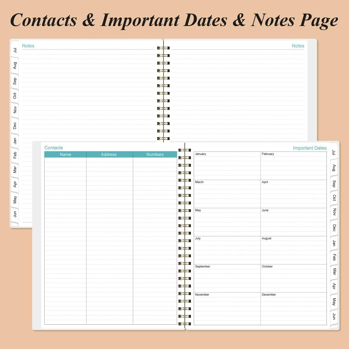 Chic Daily Planner for 2025-2026 – 8.5" x 11" with 12 Tabs & High-Quality Paper