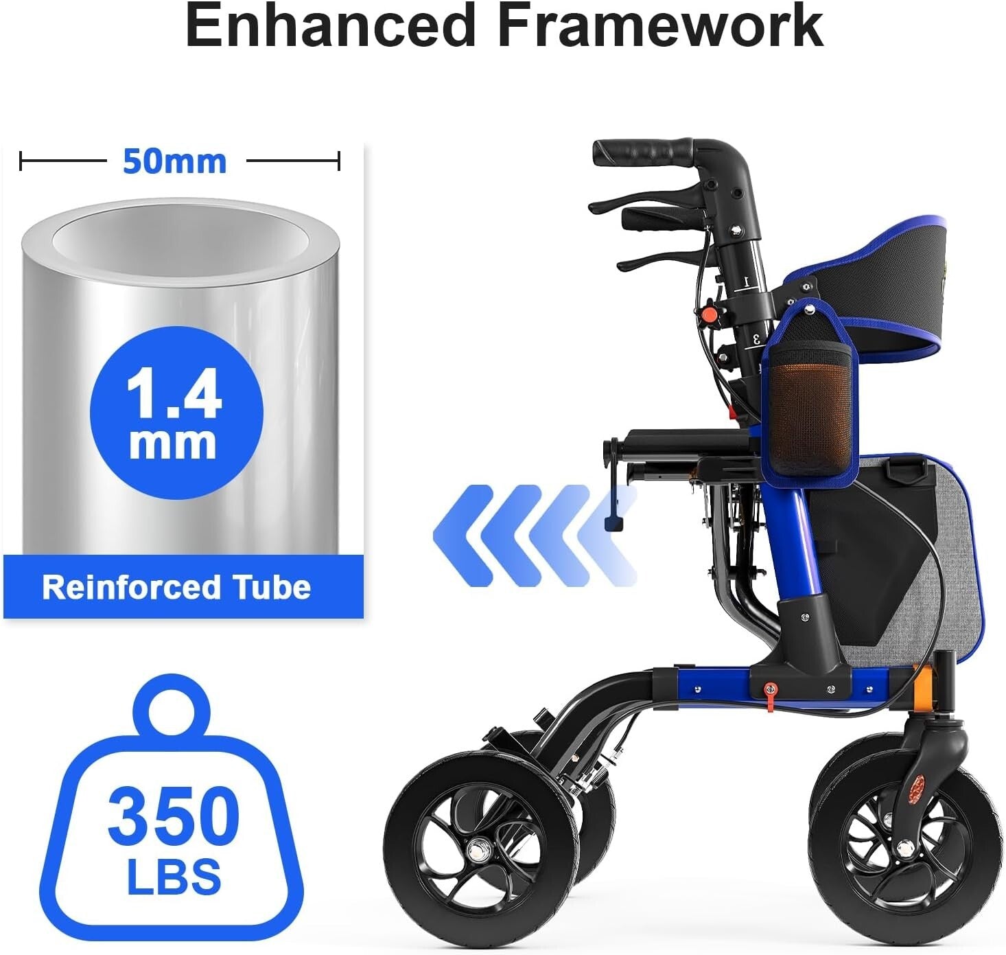 All-Terrain Senior Walker - Adjustable, Lightweight, and Safety First Features