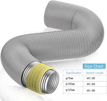 Load image into Gallery viewer, Premium 8 FT Insulated Flexible Duct 6'' - Ideal Noise Reducer for AC Systems