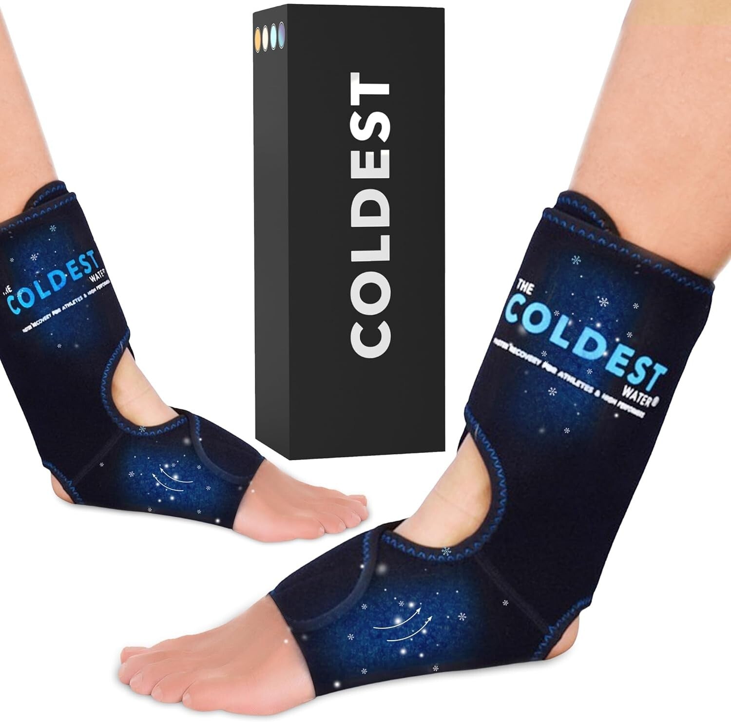Cold Therapy Ankle Ice Wrap with 2 Gel Packs - Ideal for Injuries & Recovery