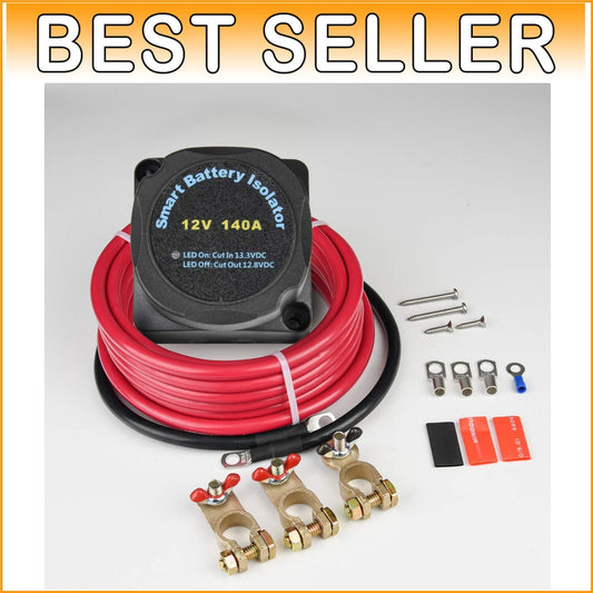 12V Dual Battery Isolator Kit with 140A Voltage Sensitive Relay – All-in-One