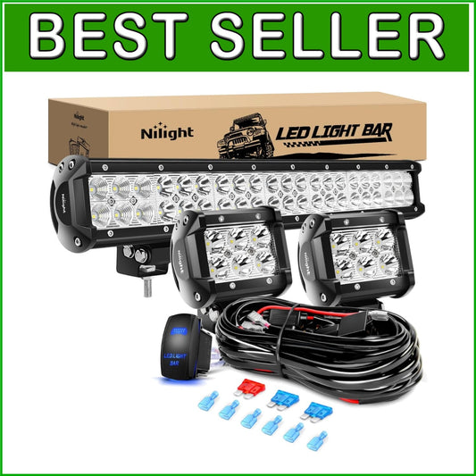 Bright 20 Inch 126W LED Light Bar Combo with 18W Pods - Ideal for Night Driving