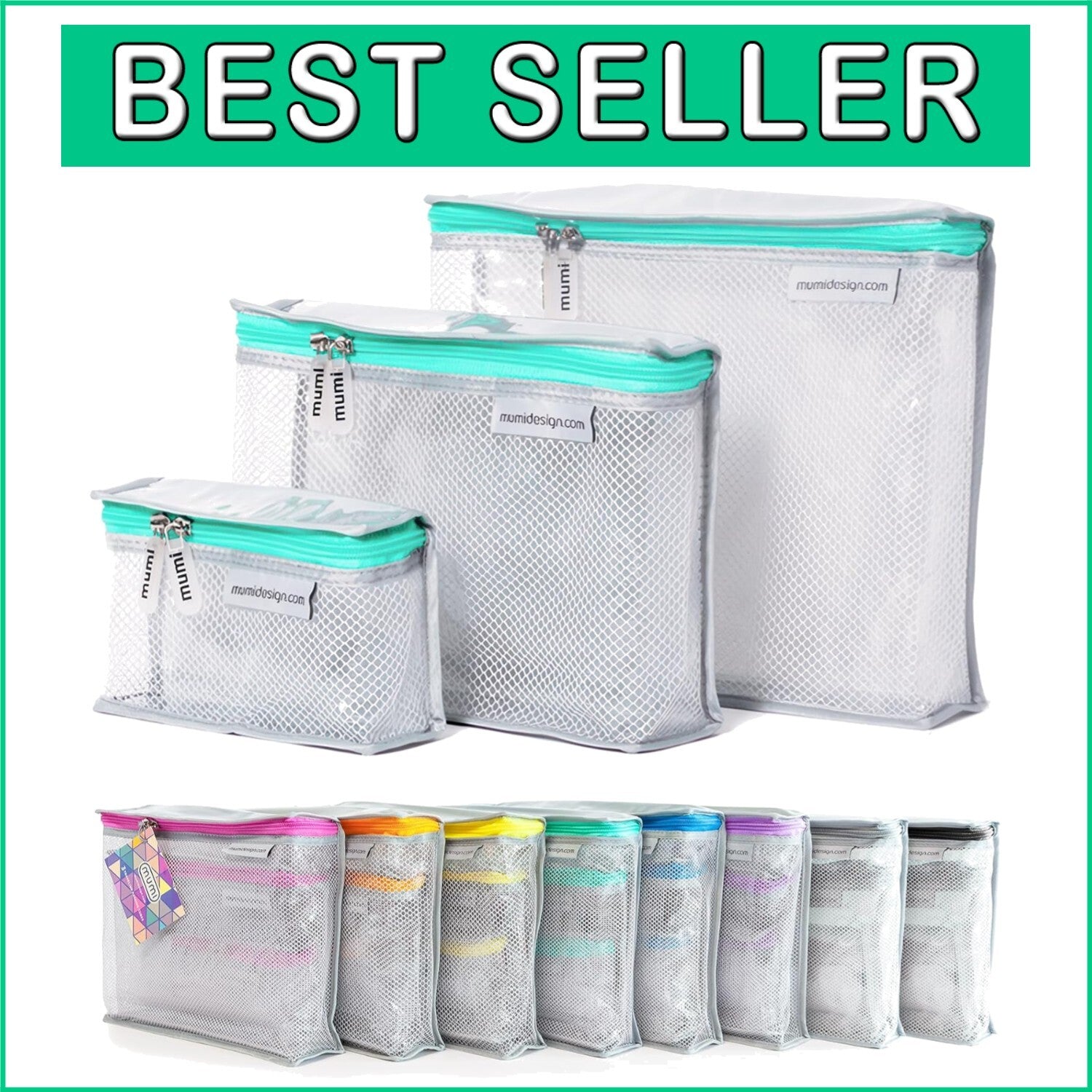 Durable & Clear Travel Toiletry Bag Set of 3 - Perfect for Packing Essentials