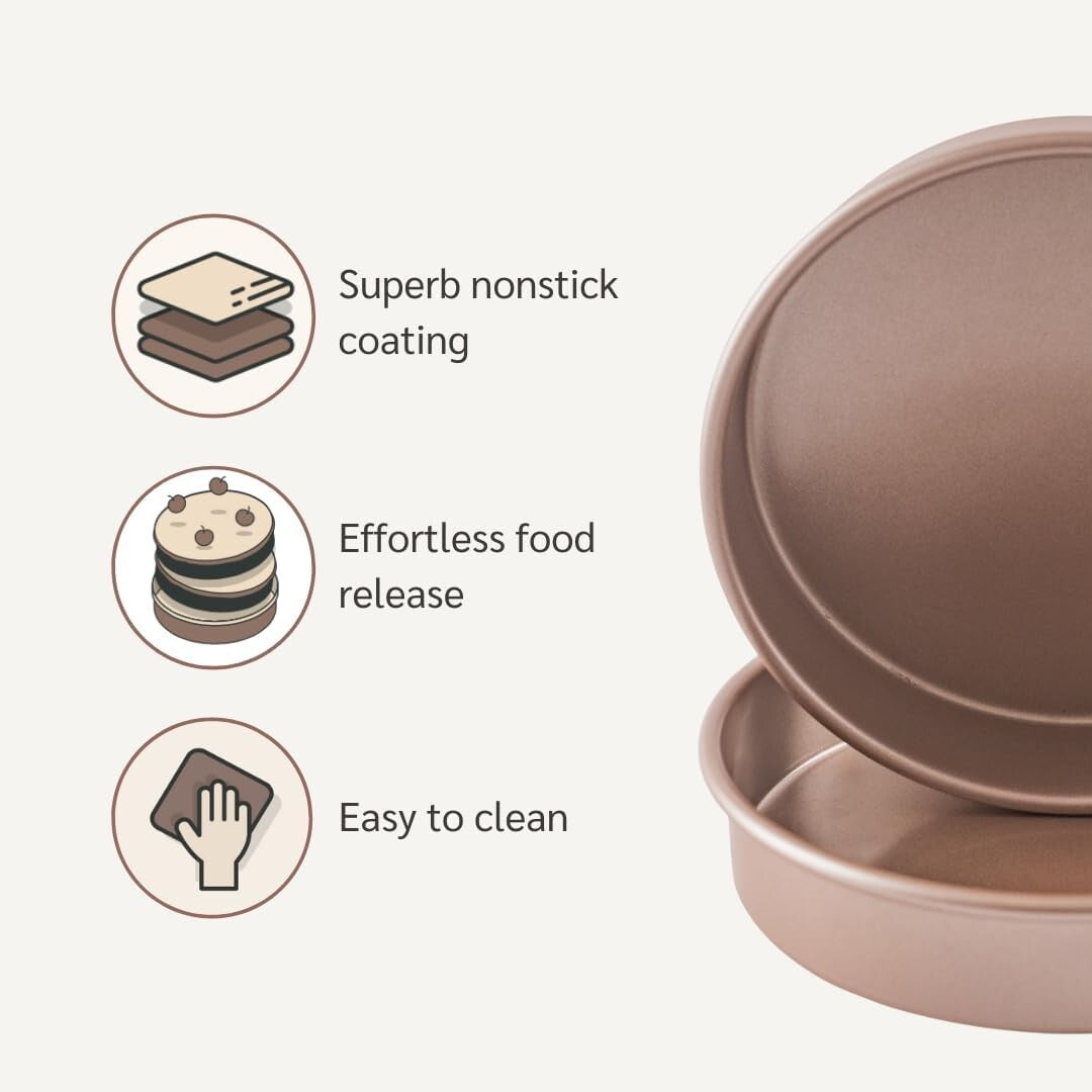 Elegant 9-Inch Round Nonstick Cake Pans - Perfect for Weddings & Housewarmings