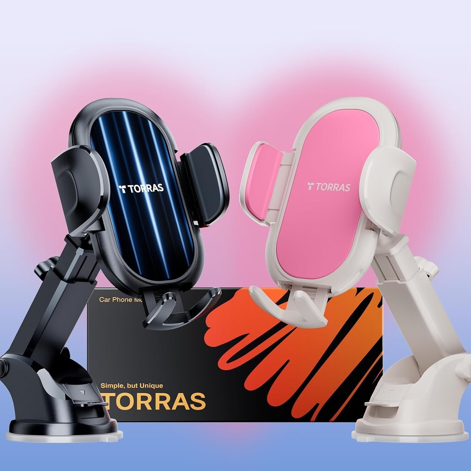 Lovely 2-Pack Phone Mounts for Cars - Secure Dashboard & Windshield Solution