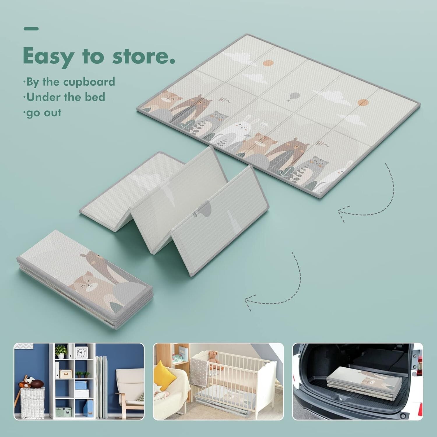 Waterproof Foldable Baby Play Mat - Soft Safe Surface for Infants & Toddlers