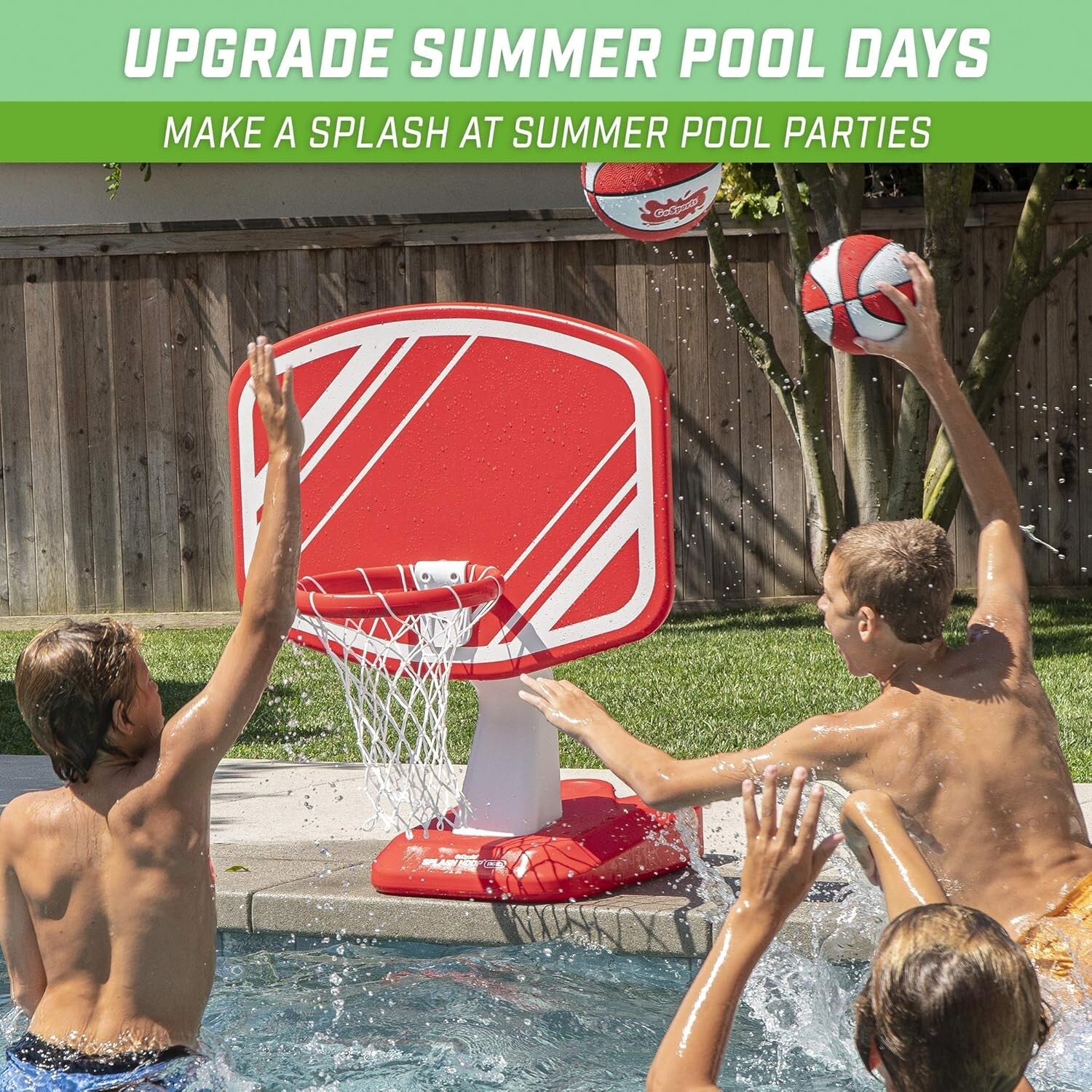 All-in-One Splash Hoop PRO: Pool Basketball Setup with Balls & Pump Included