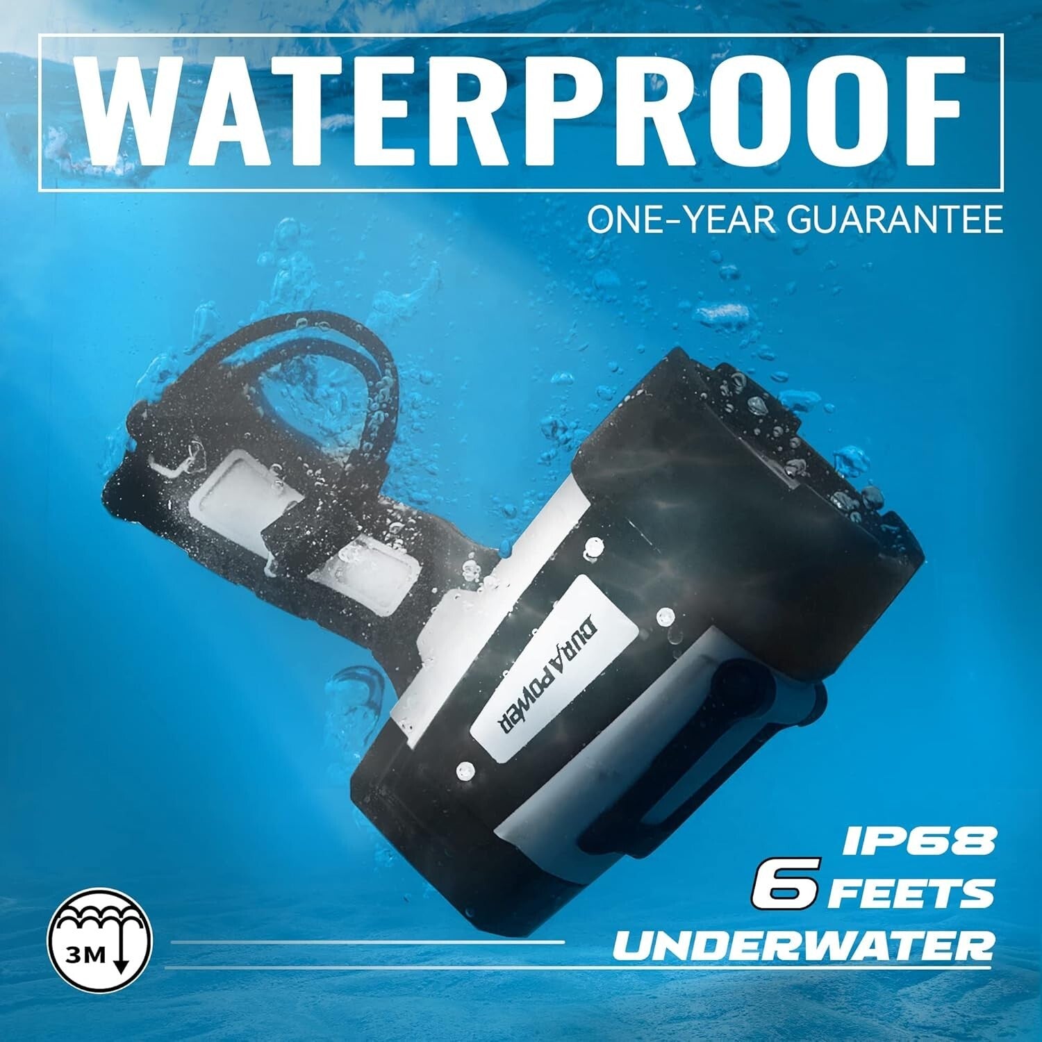 Portable Waterproof 10000 Lumen Spotlight with Built-in Stand for Camping