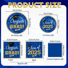 Load image into Gallery viewer, 320 Pcs Disposable Graduation Dinner Plates &amp; Napkins - Ideal for Class of 2025