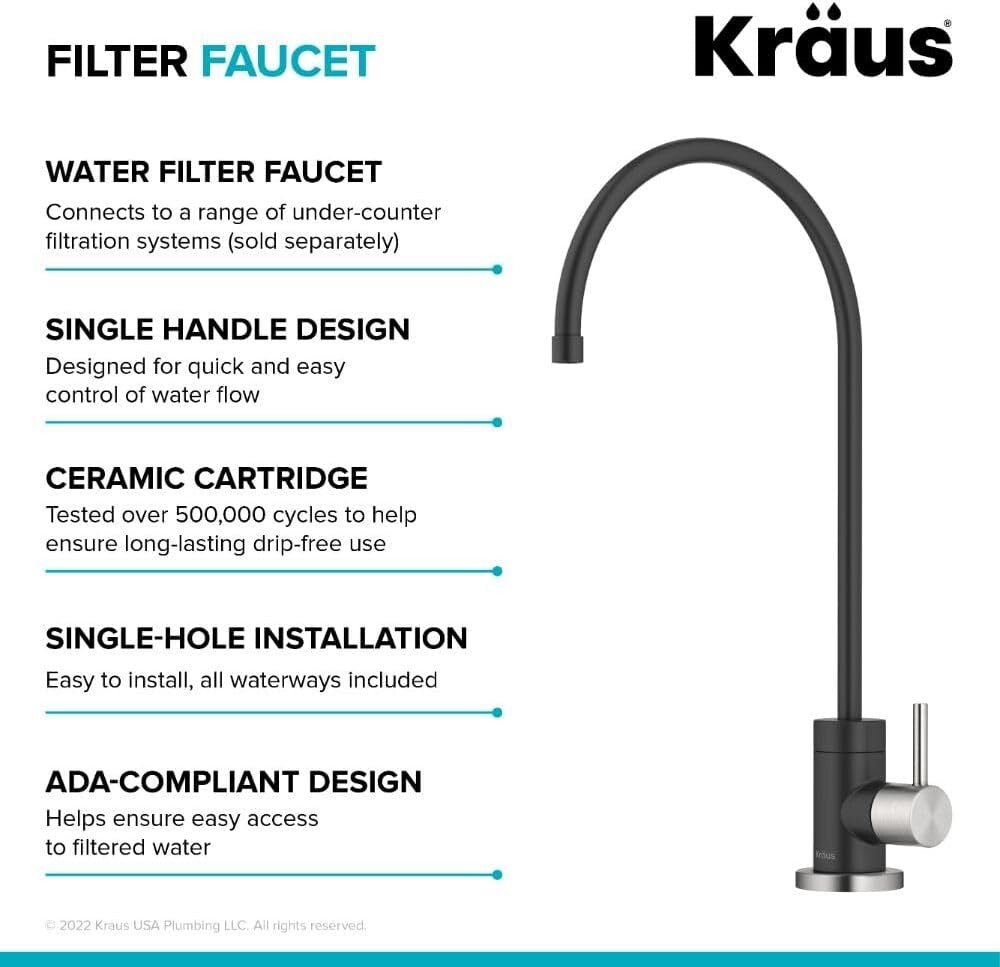 Durable Spot-Free Stainless Steel Drinking Water Faucet - Purita High-Arc Design