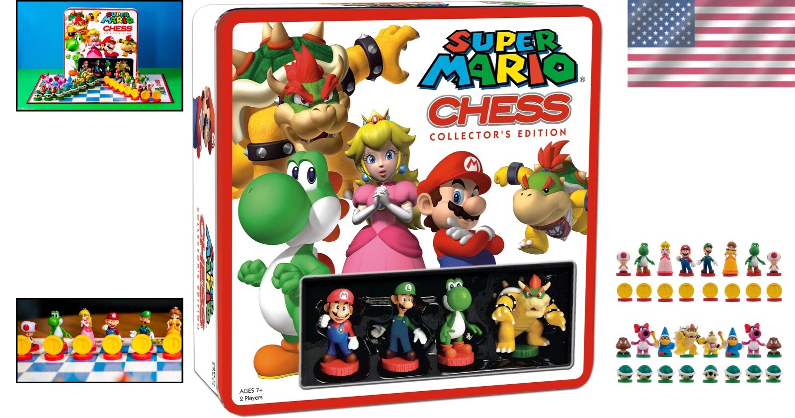 Unique Super Mario Chess Game with 32 Sculpted Pieces - Ideal for Collectors