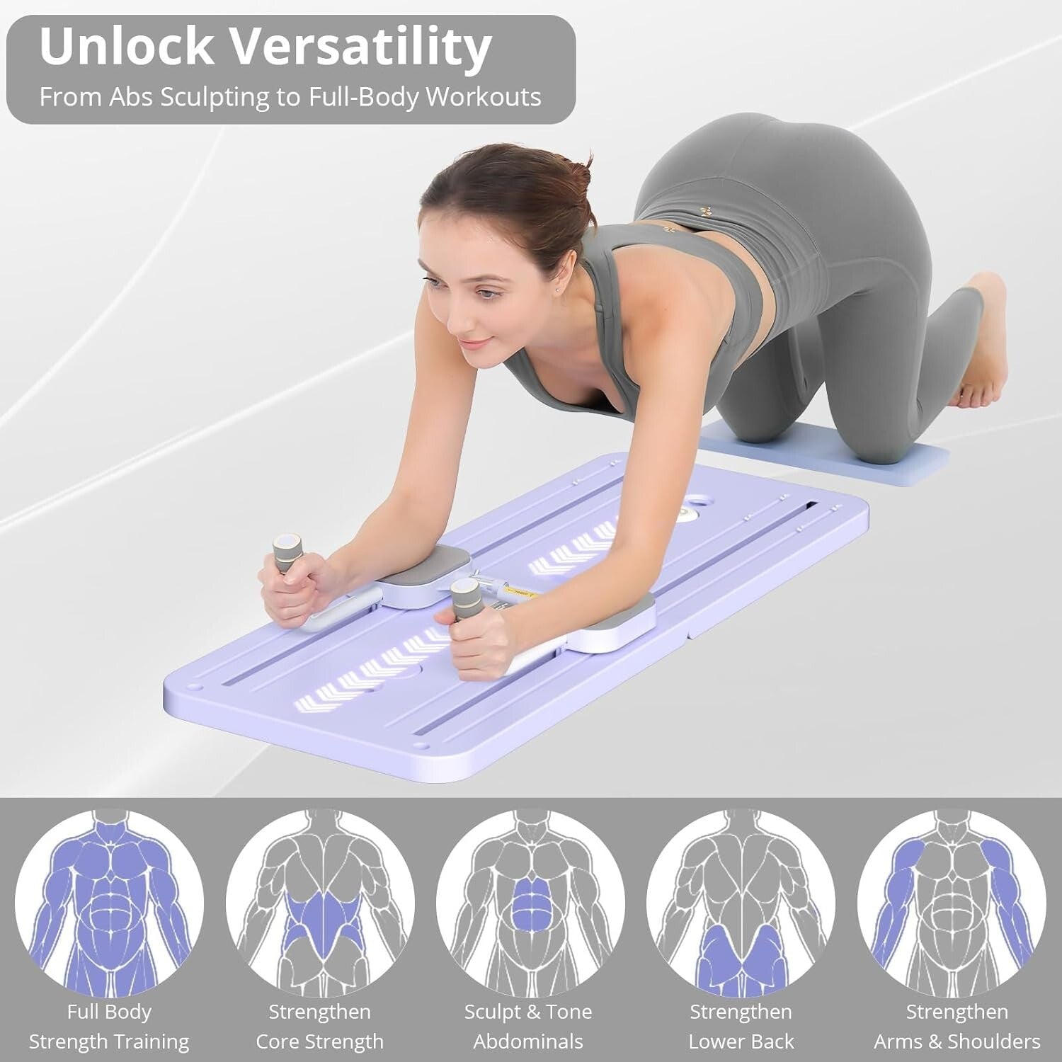 Multi-Purpose Foldable Pilates Board with High Resistance Straps for All Levels