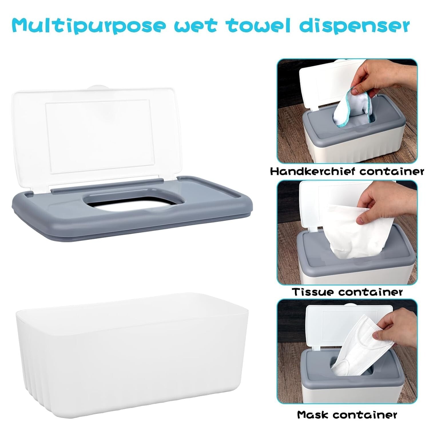 Wipe Essentials: 100-Count Flannel Baby Wipes with Dispenser - Machine Washable