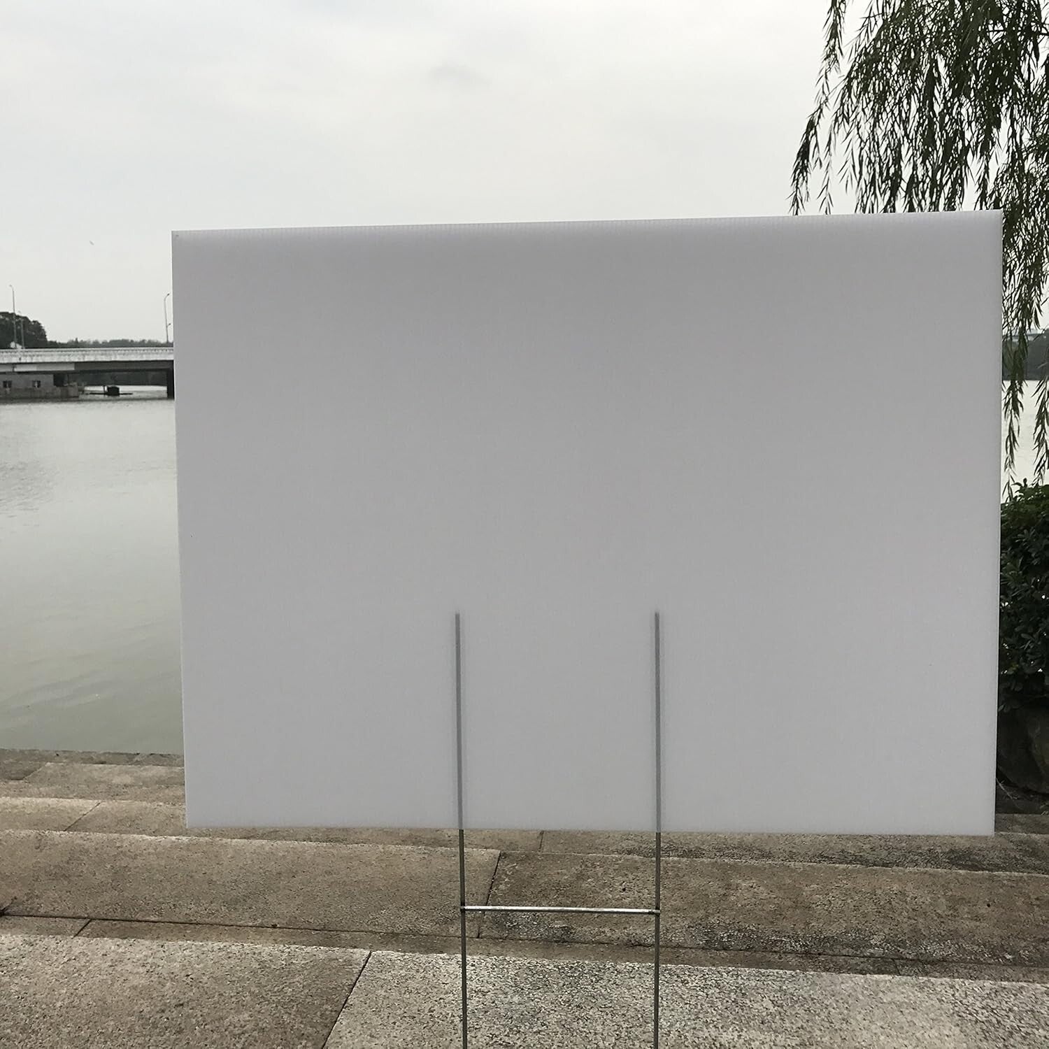 Durable 6 Blank Lawn Signs with H-Stakes 24"x18" for Garden or Business