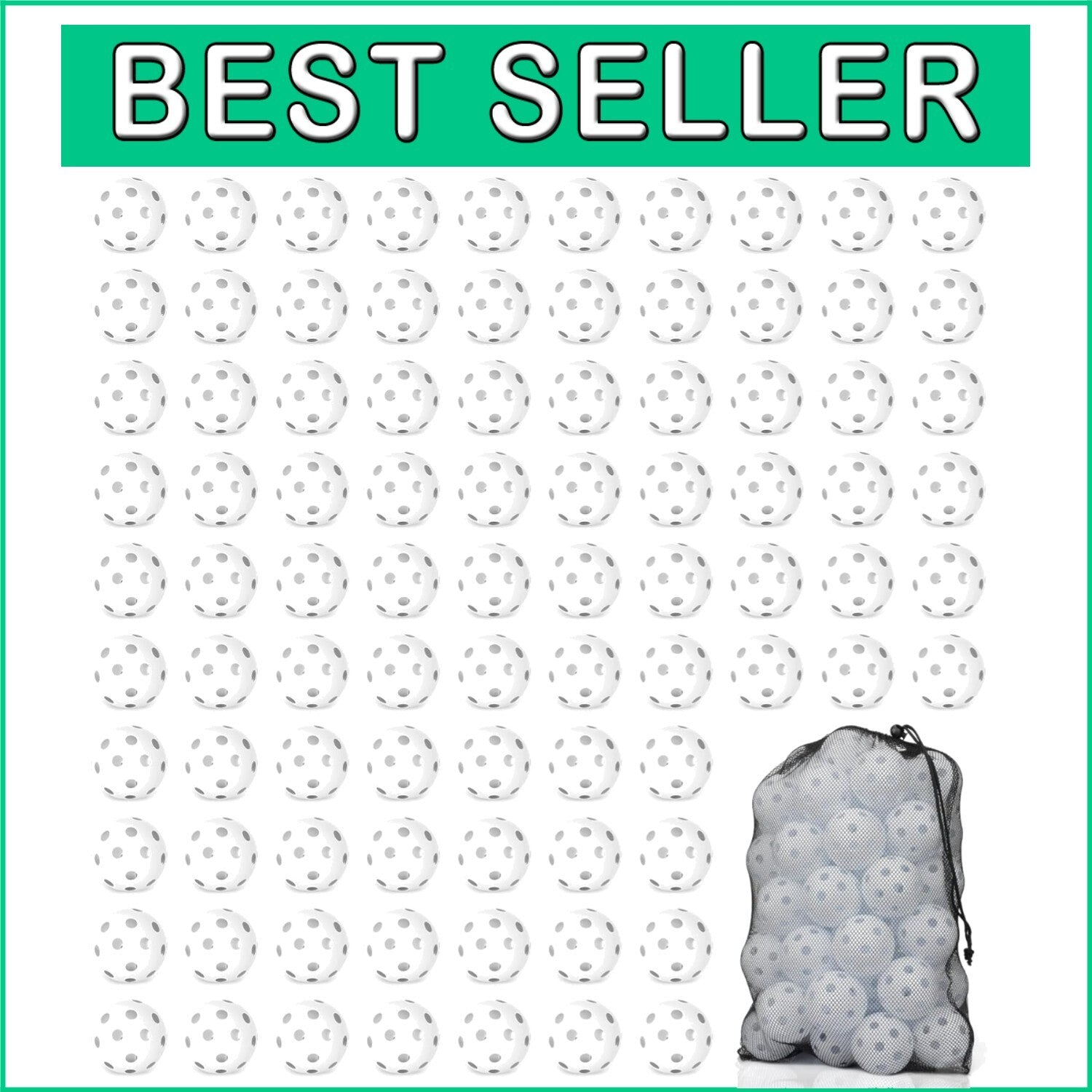 Durable Hollow Soft Baseballs with 26 Holes - 12/100 Pack for Skills Development