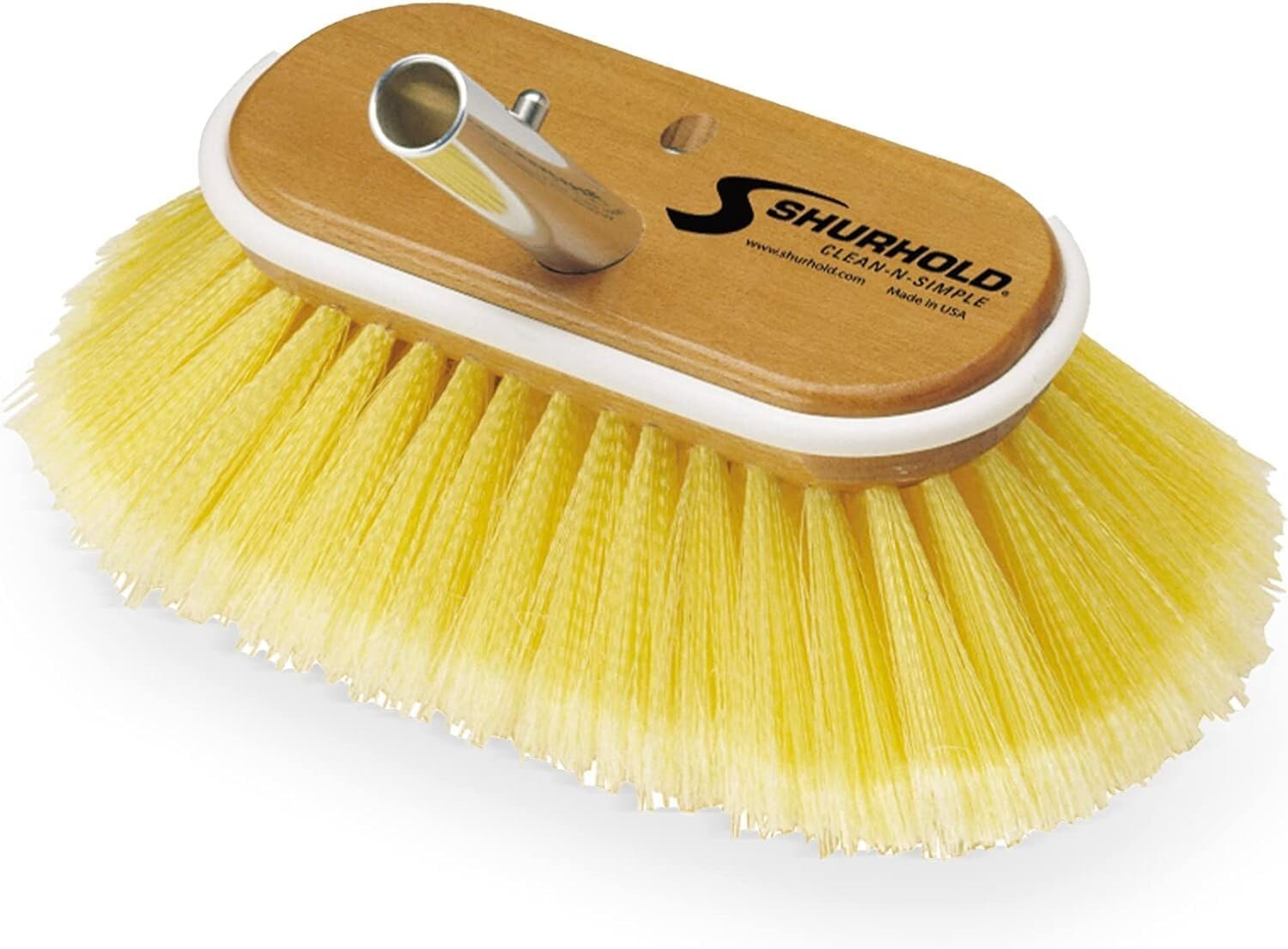 Attachable 6" Soft Bristle Deck Brush - Ideal for Fiberglass & Painted Surfaces