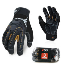 Load image into Gallery viewer, Versatile Touchscreen Work Gloves - Heavy Duty, Impact Protection (3 Pairs, S)