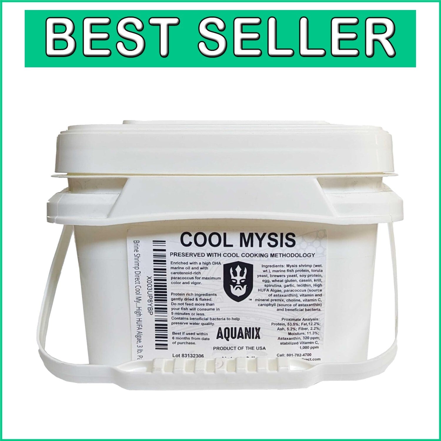 Enriched 3 lb Cool Mysis Flakes for Freshwater & Marine Fish - Vital Nutrients